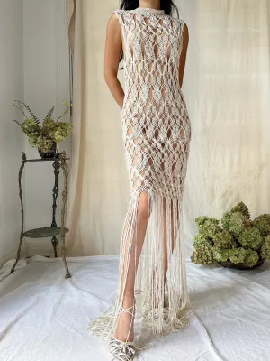 Vintage Macrame Reversible Gown - S-M