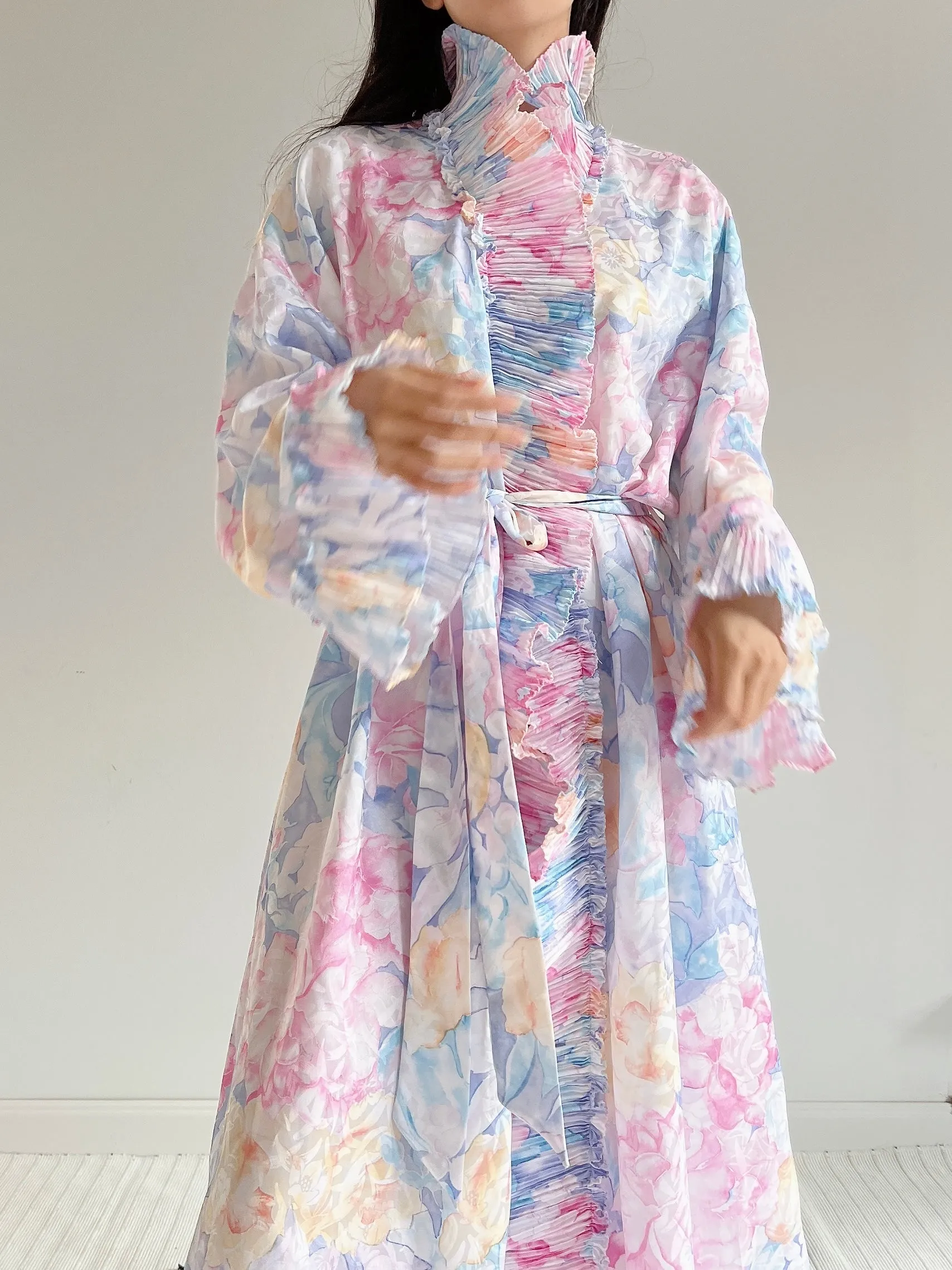 Vintage Mary McFadden Pastel Florals Duster - OSFM