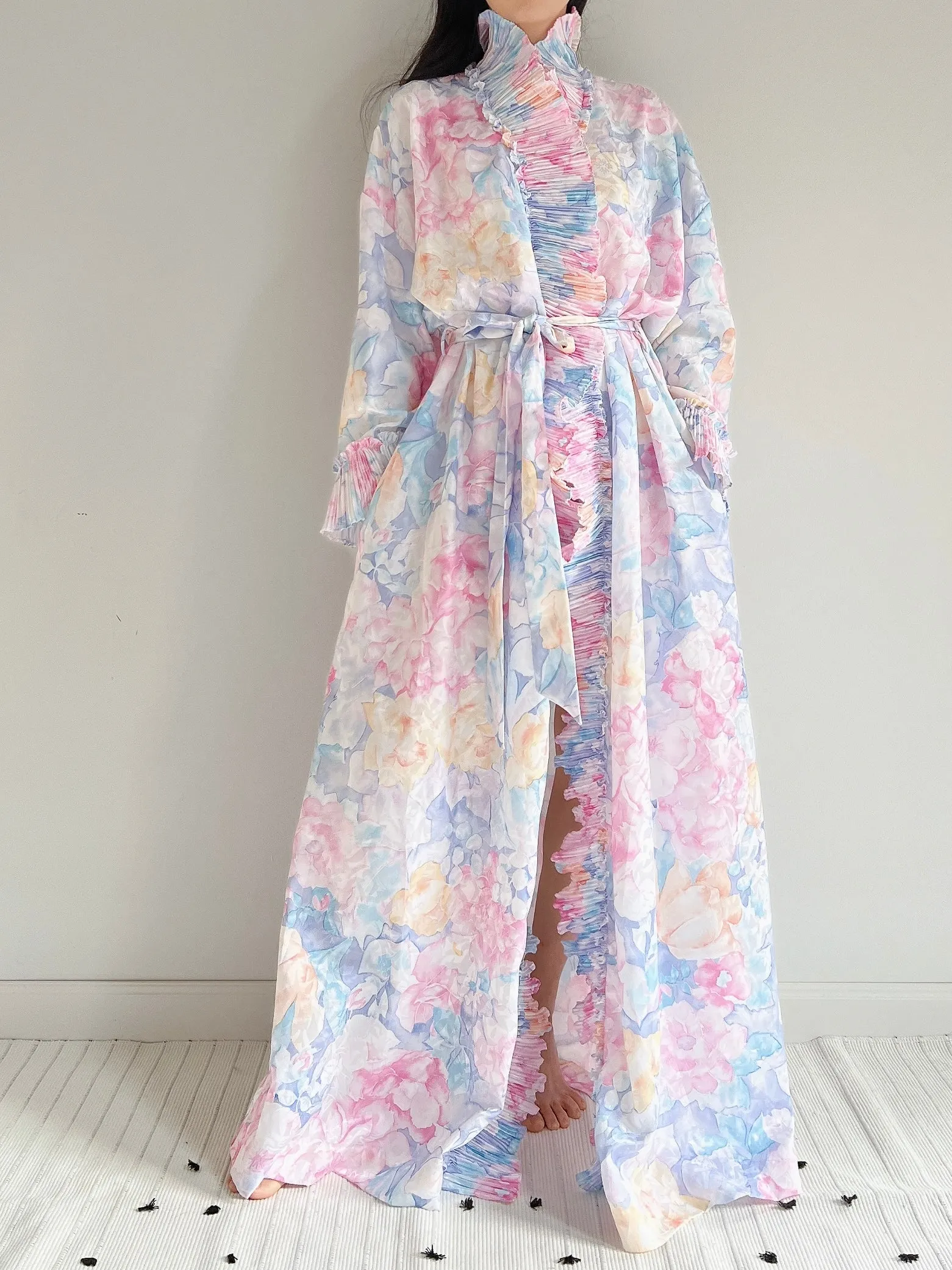 Vintage Mary McFadden Pastel Florals Duster - OSFM