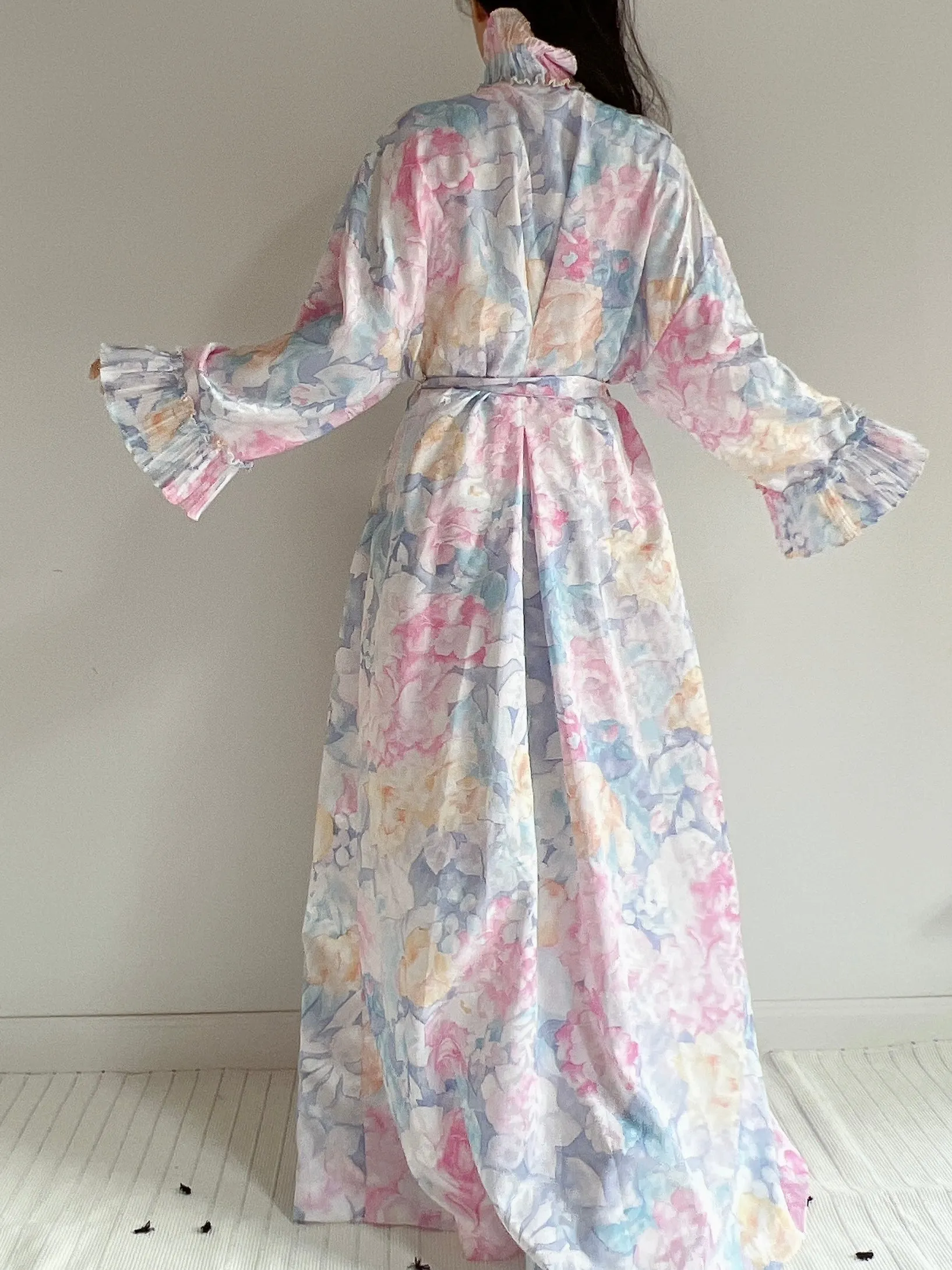 Vintage Mary McFadden Pastel Florals Duster - OSFM