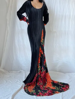 Vintage Mashiah Pleated Gown - M/L