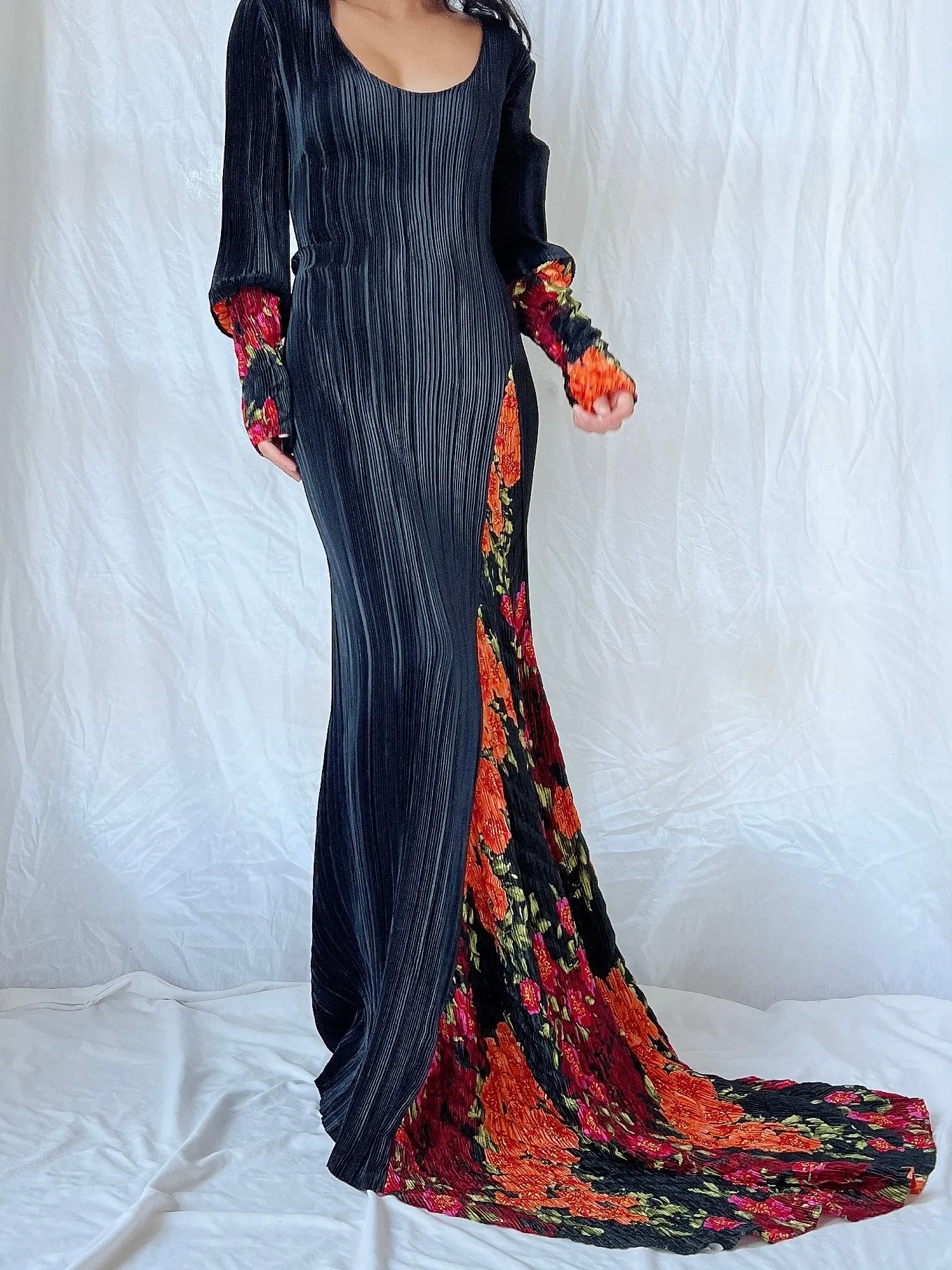 Vintage Mashiah Pleated Gown - M/L