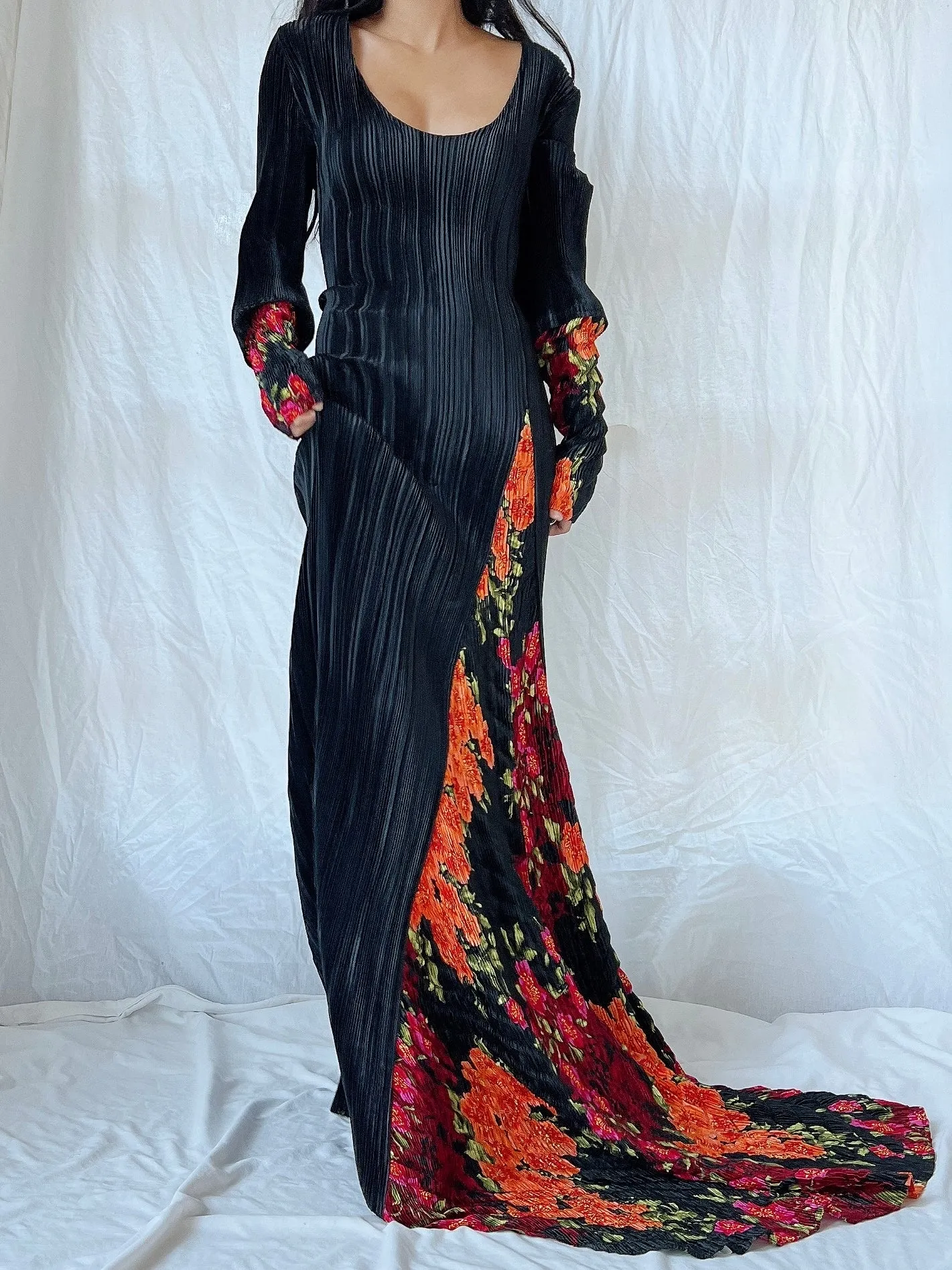 Vintage Mashiah Pleated Gown - M/L
