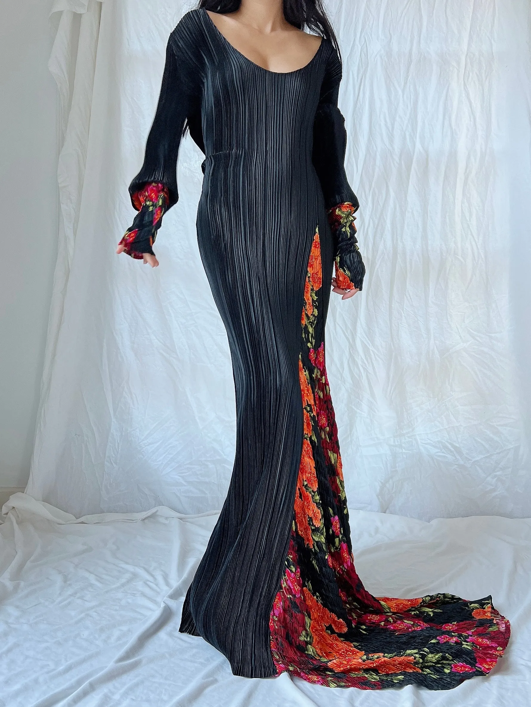 Vintage Mashiah Pleated Gown - M/L