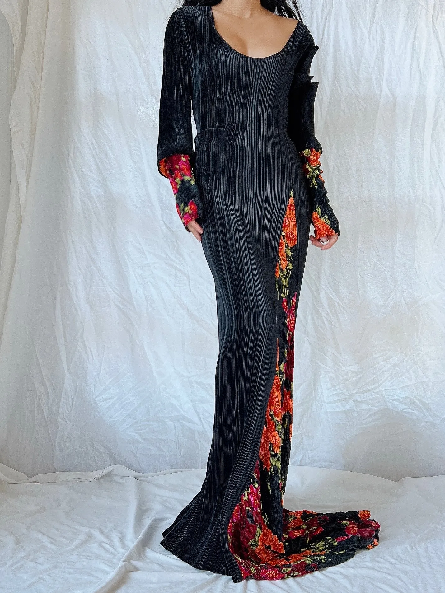 Vintage Mashiah Pleated Gown - M/L