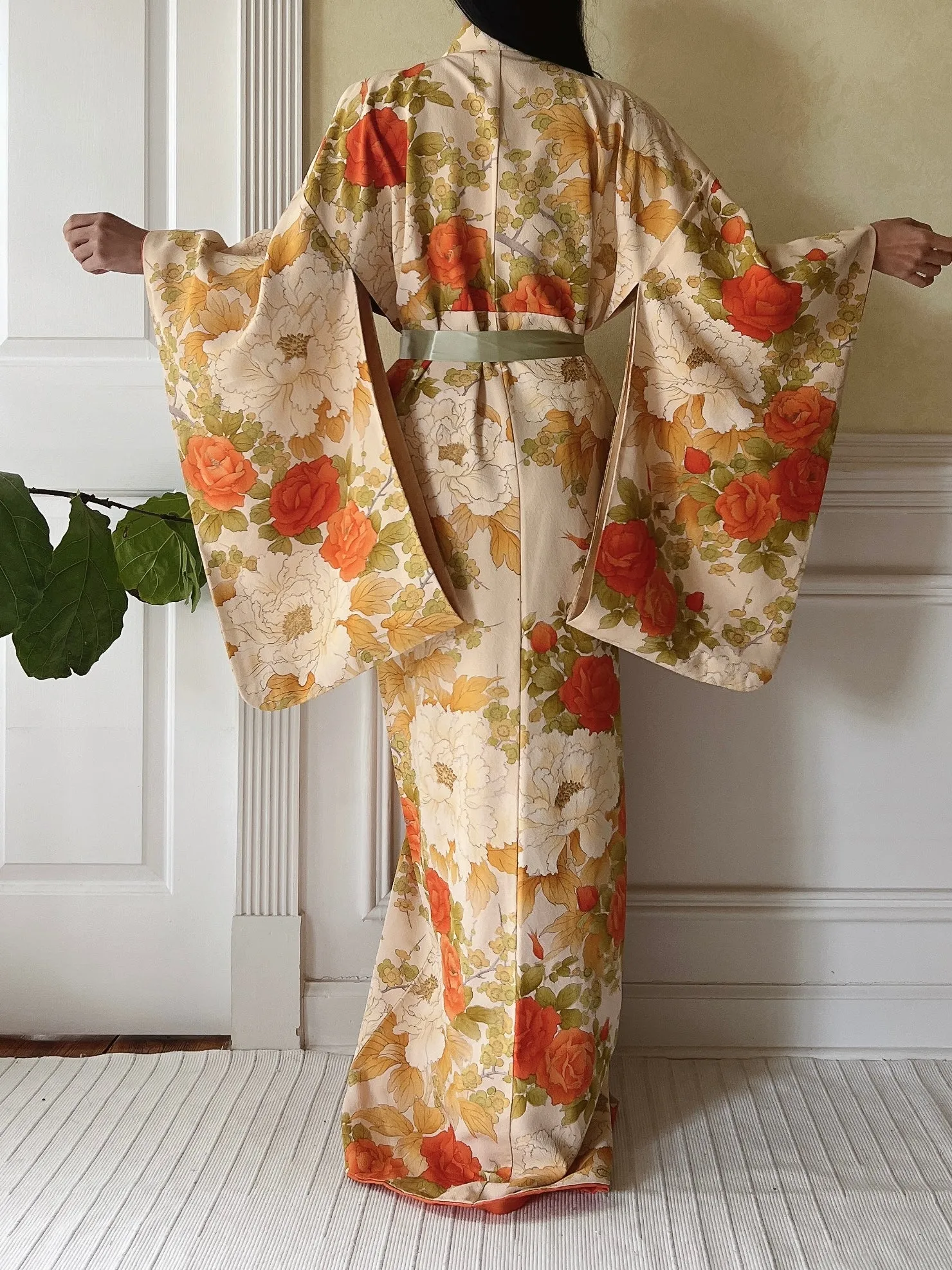Vintage Silk Fall Florals Kimono - OSFM