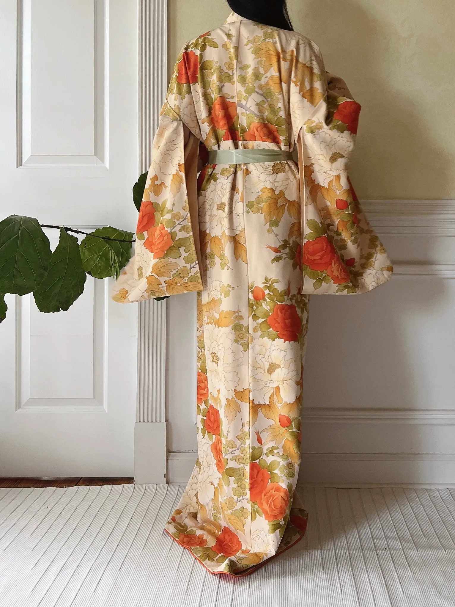 Vintage Silk Fall Florals Kimono - OSFM