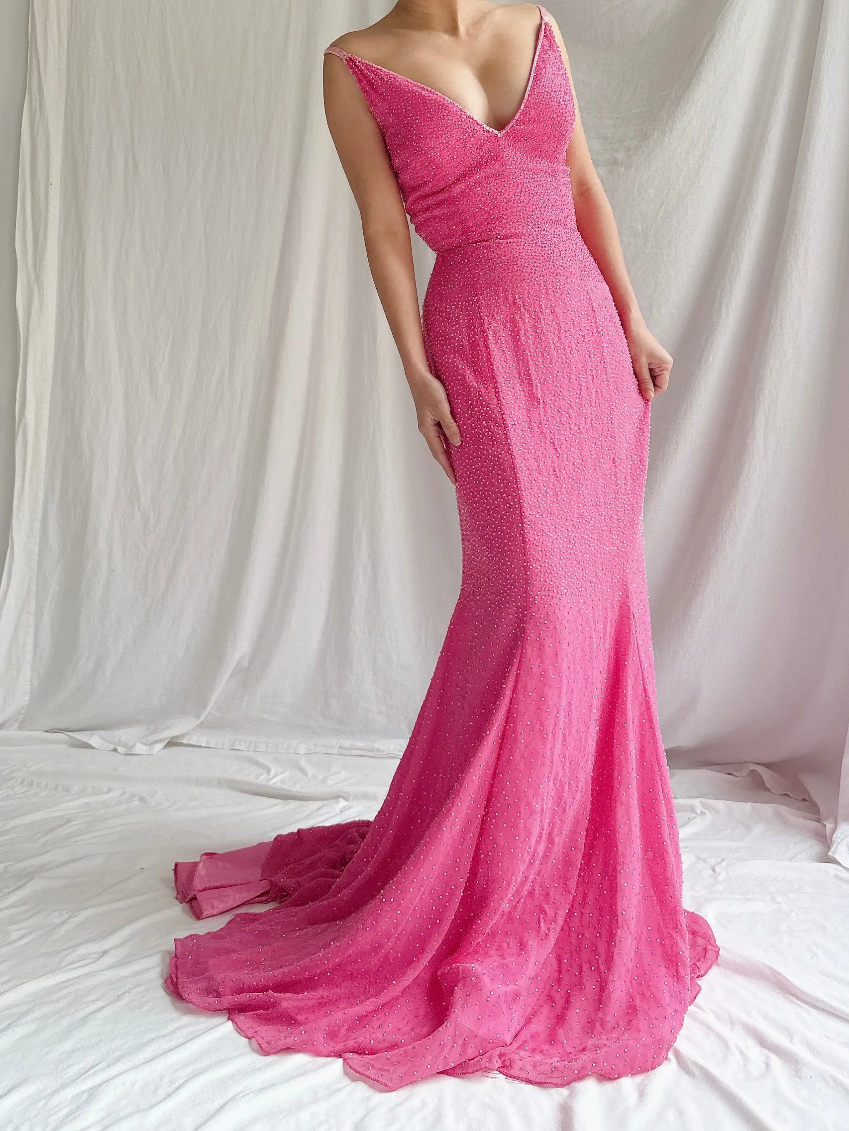 Vintage Stephen Yearrick Silk Beaded Gown - M