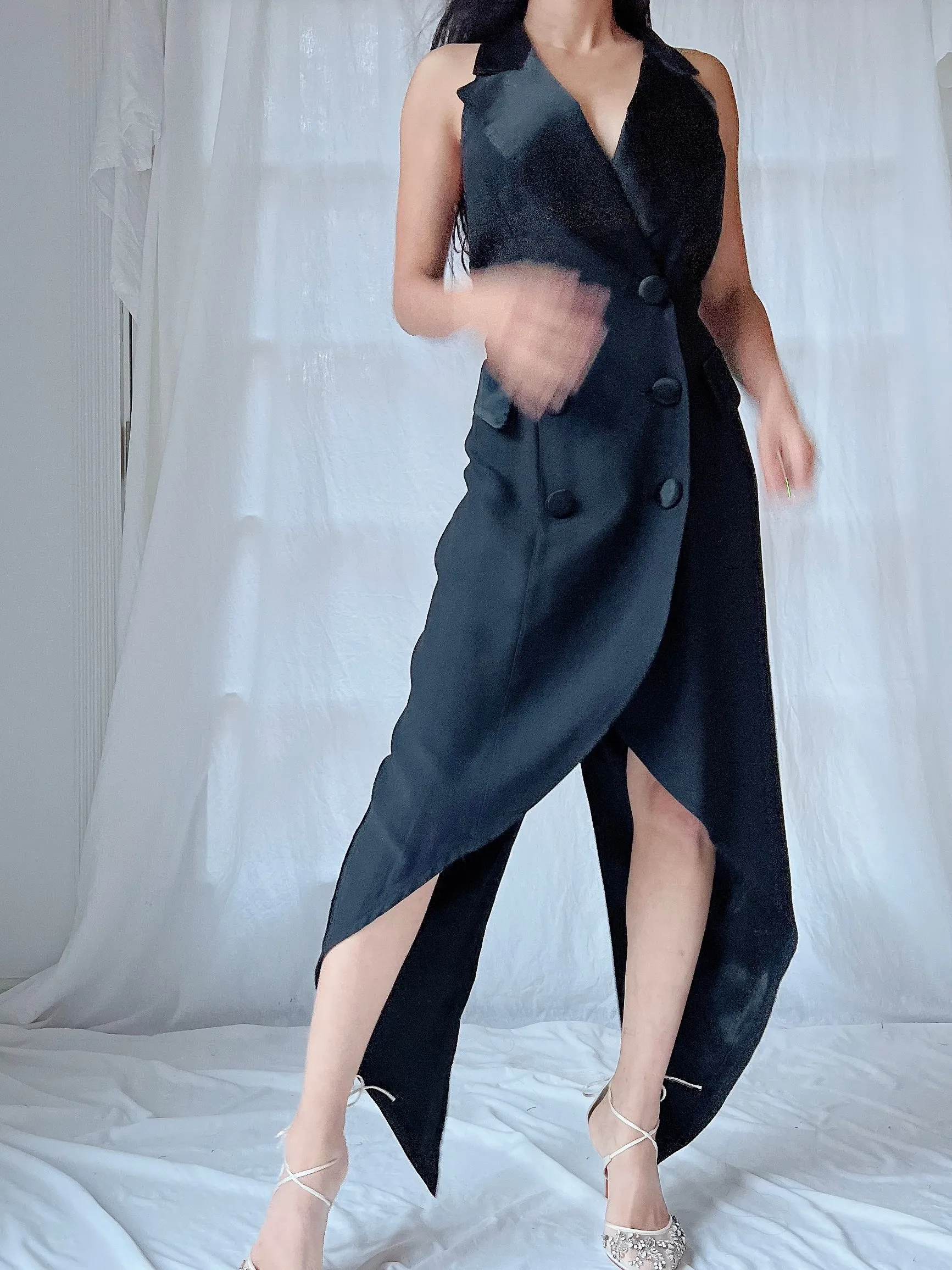 Vintage Tuxedo Dress - S/M