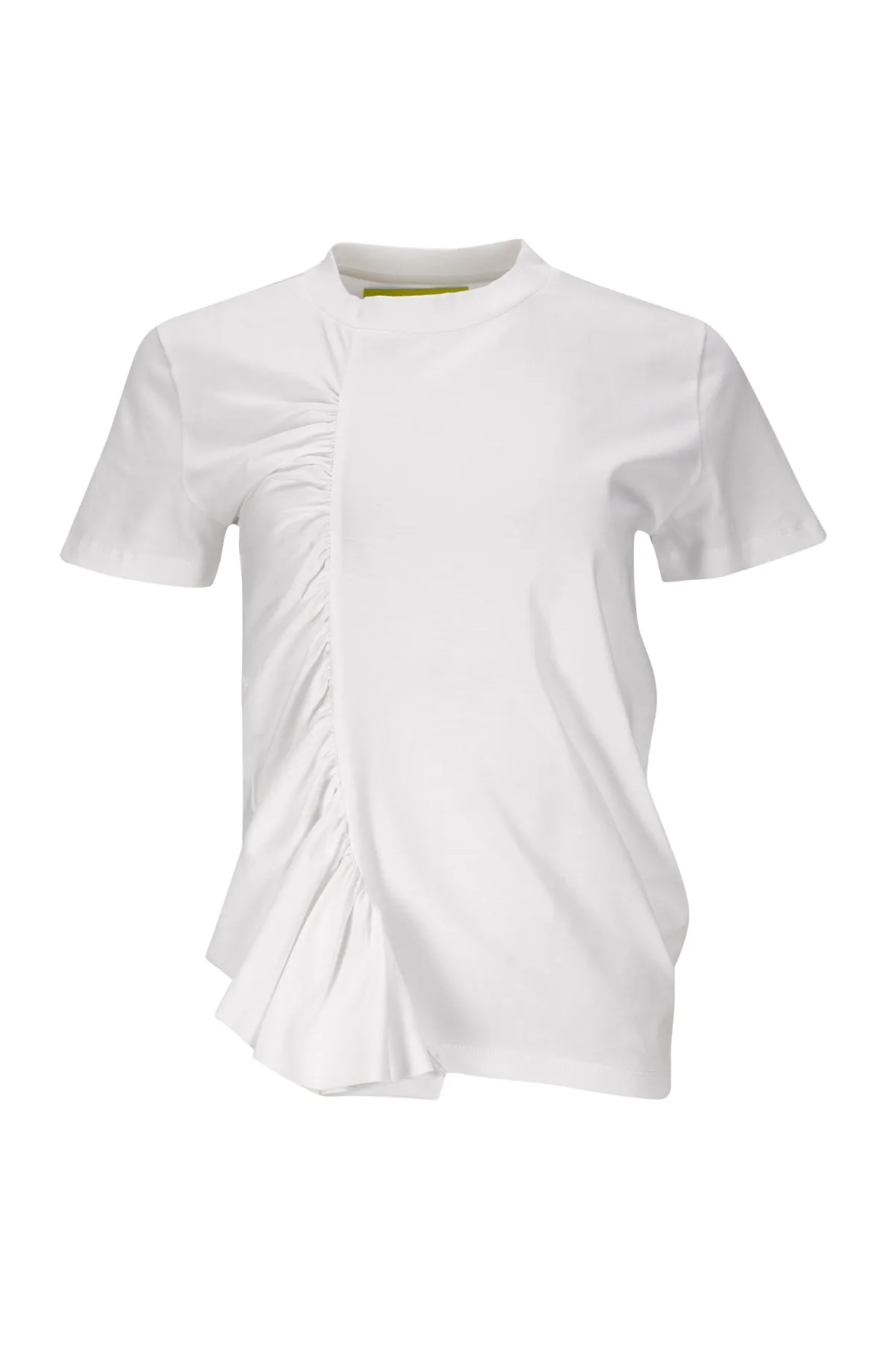 WHITE GATHERED T-SHIRT