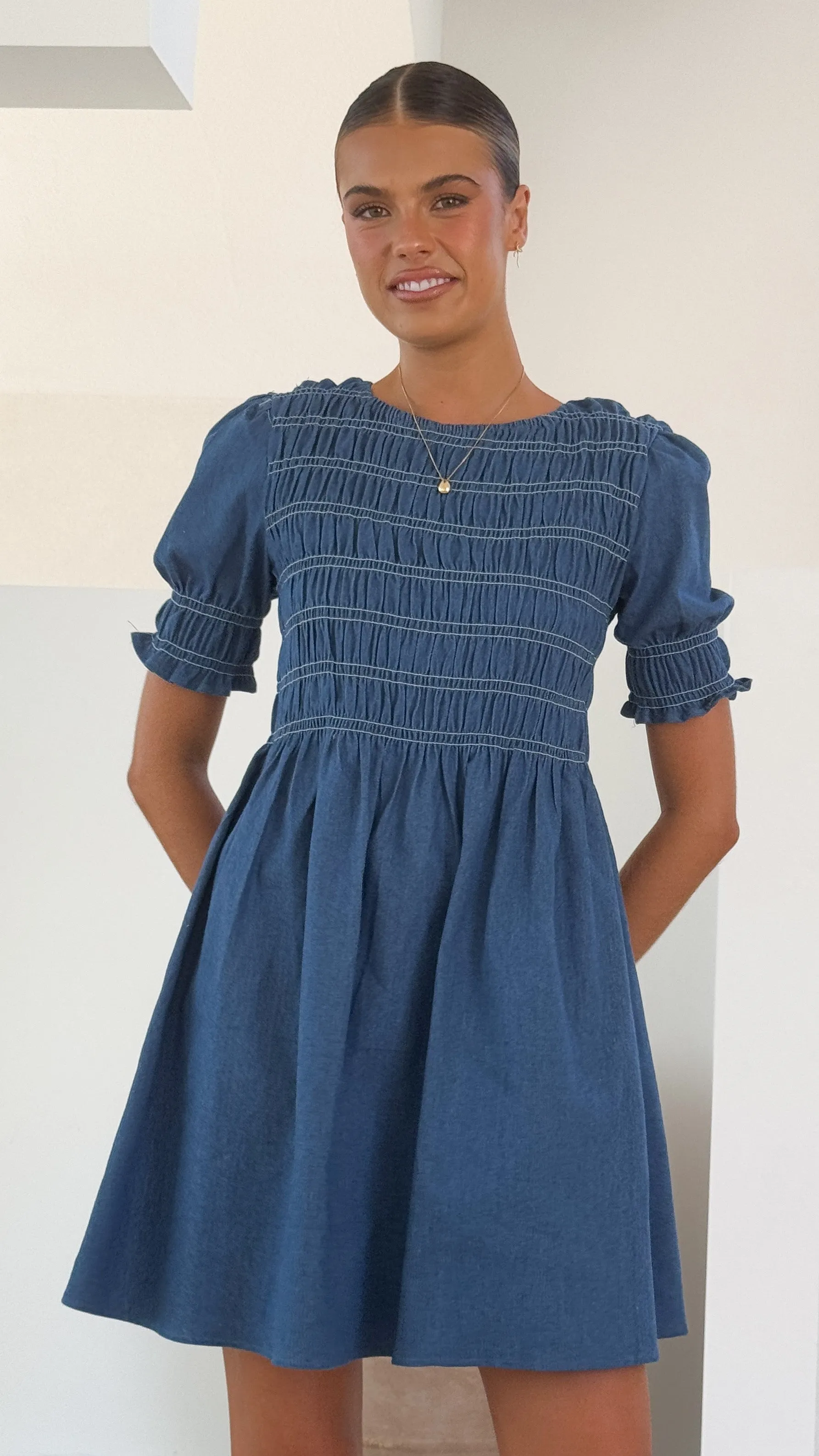 Yana Mini Dress - Blue
